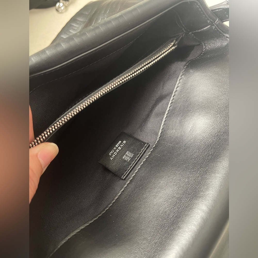 Authentic Givenchy Black Embossed Shoulder Bag wi… - image 10